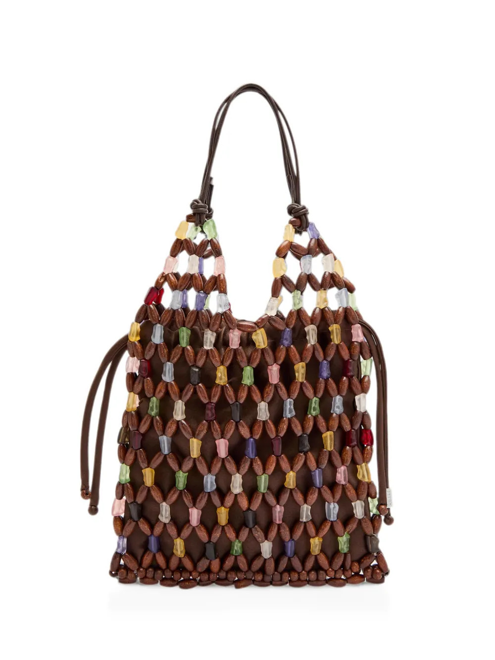 STAUD beaded-embellished mini bag - Brown | Farfetch Global