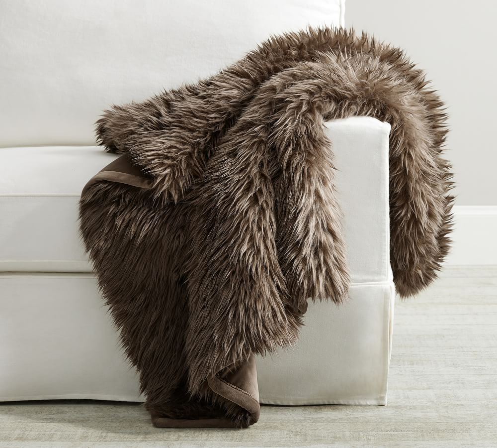 Luxe Faux Fur Throw | Pottery Barn (US)