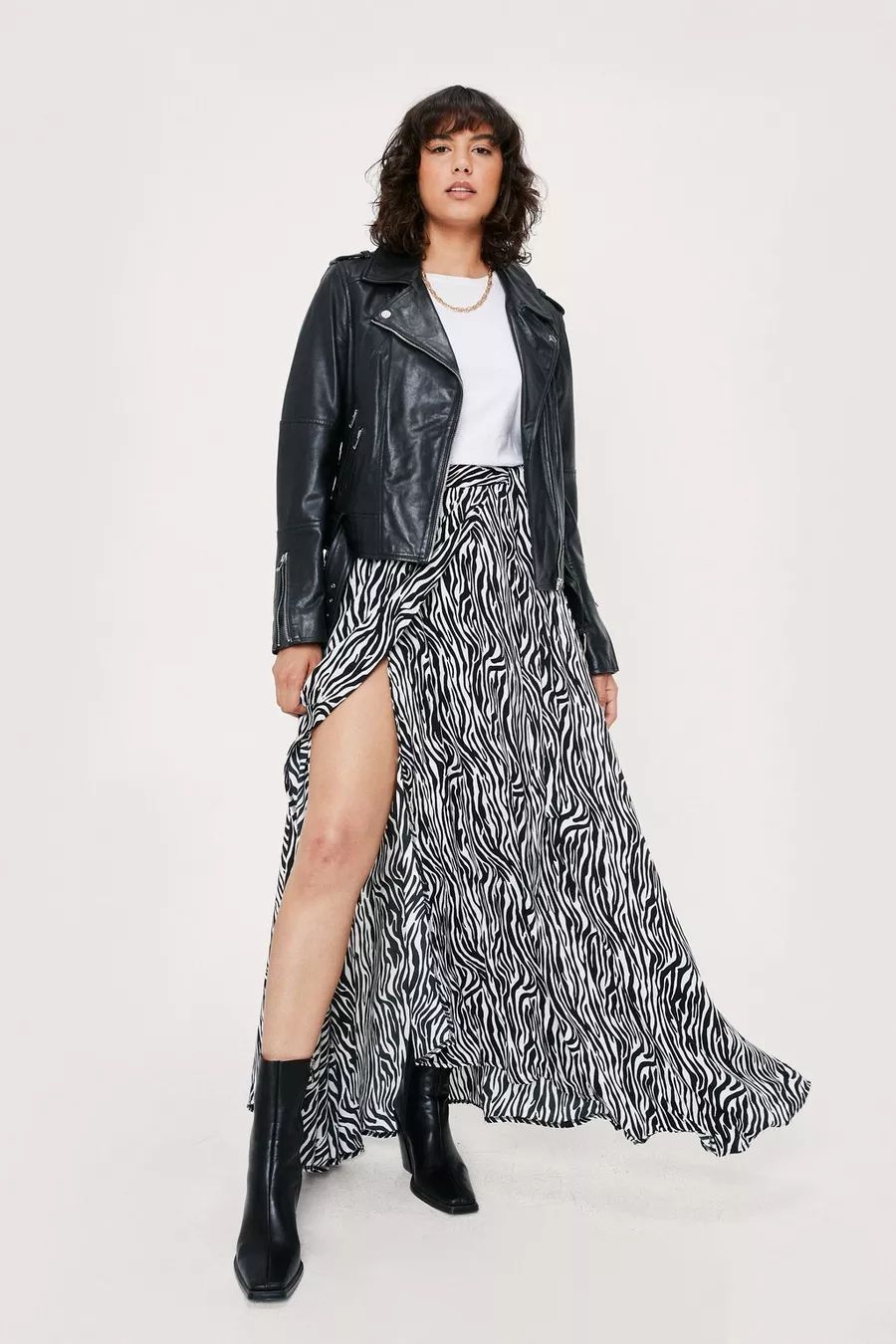 Zebra Print Split Hem Maxi Skirt | Boohoo.com (UK & IE)