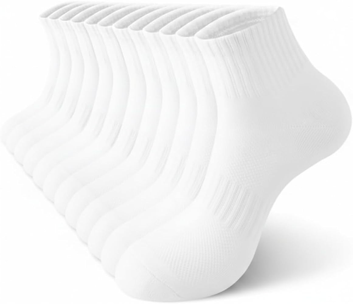 Womens Ankle Socks Cotton Mini Crew Socks Cushioned Running Gym Workout Socks for Women 6 Pairs | Amazon (US)