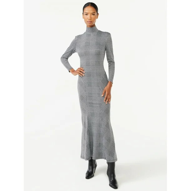 Scoop Women's Turtleneck Maxi Dress - Walmart.com | Walmart (US)