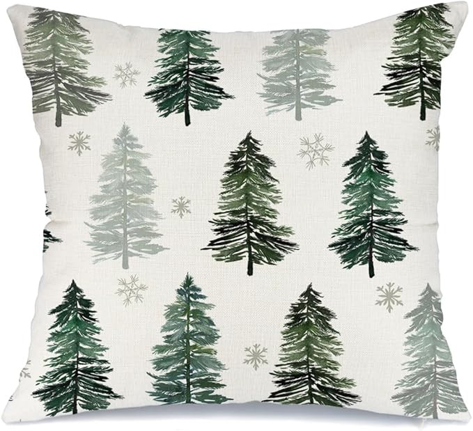AACORS Christmas Pillow Cover 18X18 Inch Christmas Tree Snowflake Decoration Holiday Farmhouse Wi... | Amazon (US)