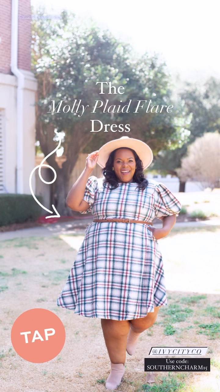 Plaid store flare dress