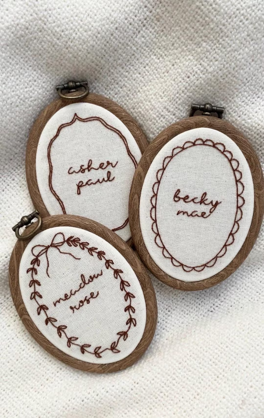 Hand Embroidered Baby Announcement First Christmas Ornaments Stocking Tags Tree Ornaments Baby Ke... | Etsy (US)