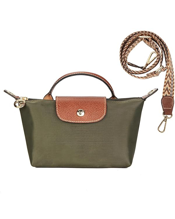 DOMAT Crossbody Bag for Women, Chic Lightweight Purse with Leather Top-handle, Compact Clutch Bag... | Amazon (US)