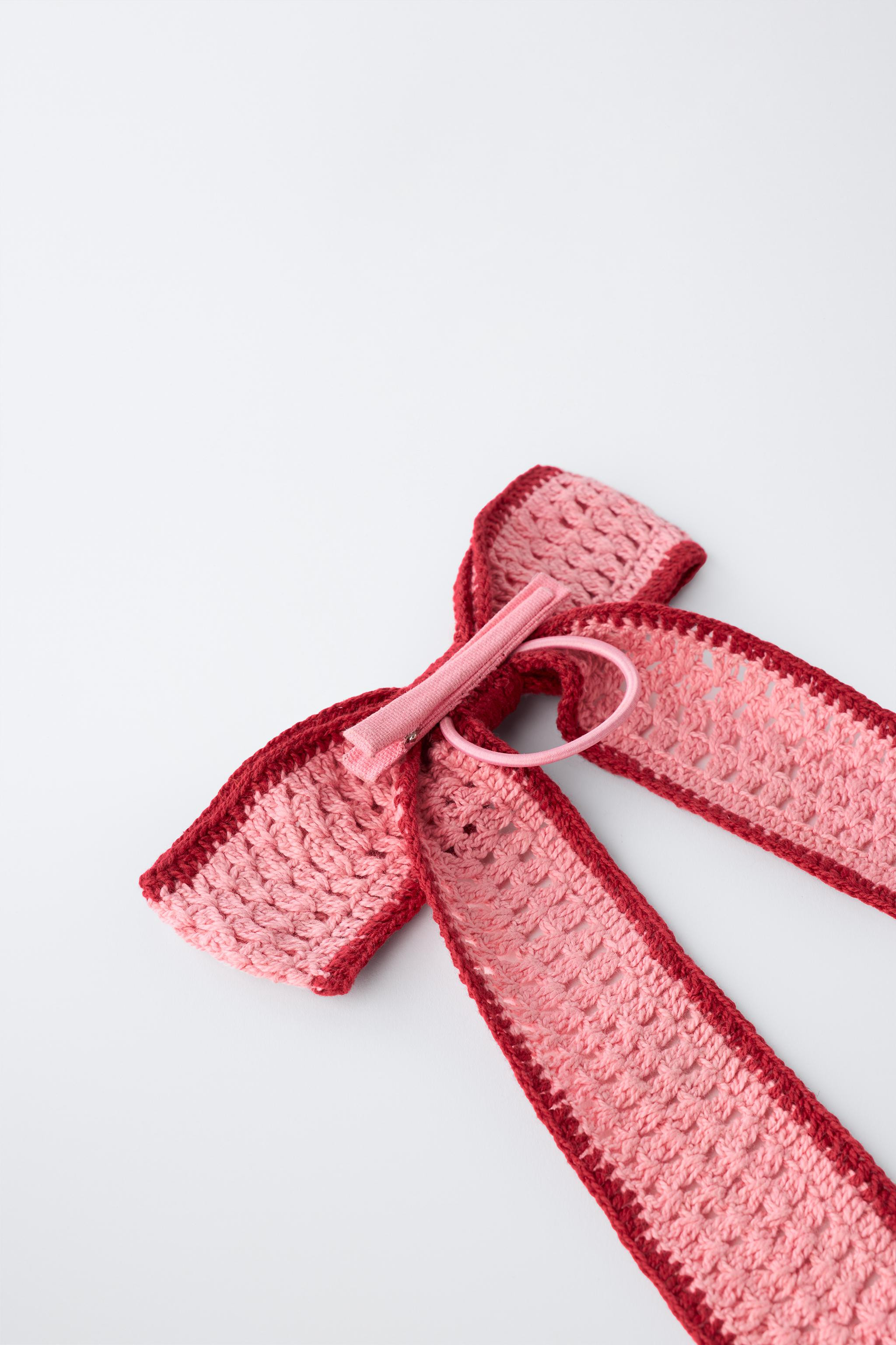 CROCHET BOW SCRUNCHIE WITH SLIDE | Zara UK