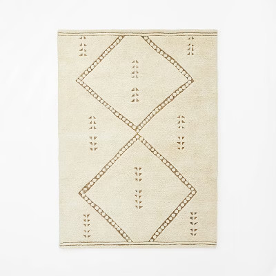 Cedar Hills Plush Geo Print Rug Cream - Threshold™ designed with Studio McGee | Target