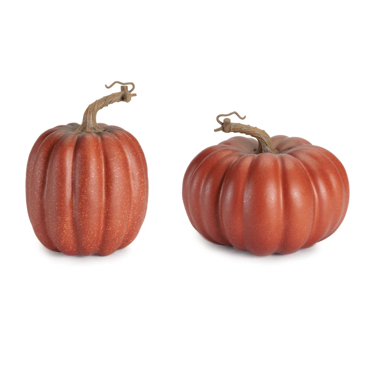 Rustic Ribbed Decorative Pumpkins (Set of 2) | Wayfair North America
