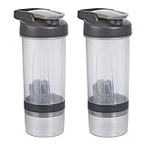 Amazon Basics Shaker Bottle with Mixer Ball – 20-Ounce, 2-Pack, Grey | Amazon (US)