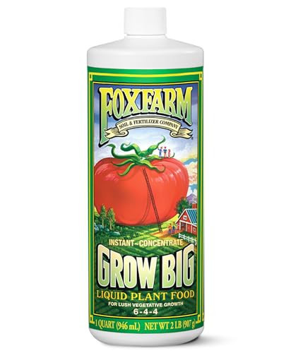 FoxFarm Grow Big Liquid Plant Food - Bloom Fertilizer for Flowers, Fruits, and Vegetables, Perfect for Indoor & Outdoor Potted Plants, NPK 6-4-4 (Quart) | Amazon (US)