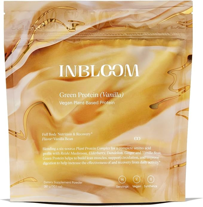 INBLOOM Kate Hudson Plant Based Vanilla Protein Powder - Green Protein with Six-Source Plant Prot... | Amazon (US)