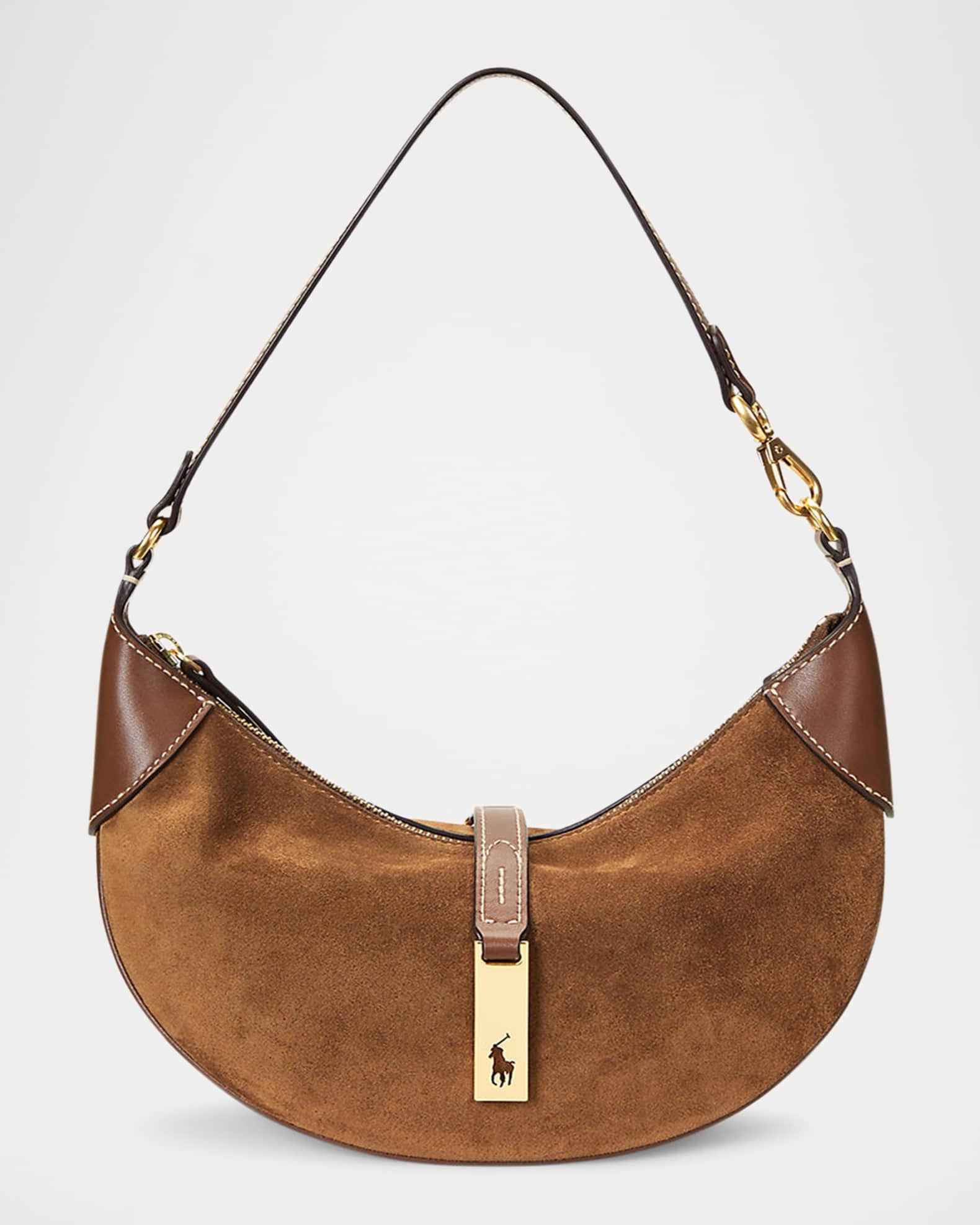 Polo ID Mini Suede Shoulder Bag | Neiman Marcus