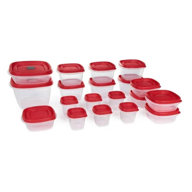 Rubbermaid Easy Find Vented Lids Food Storage Containers, 38-Piece Set, Red | Walmart (US)