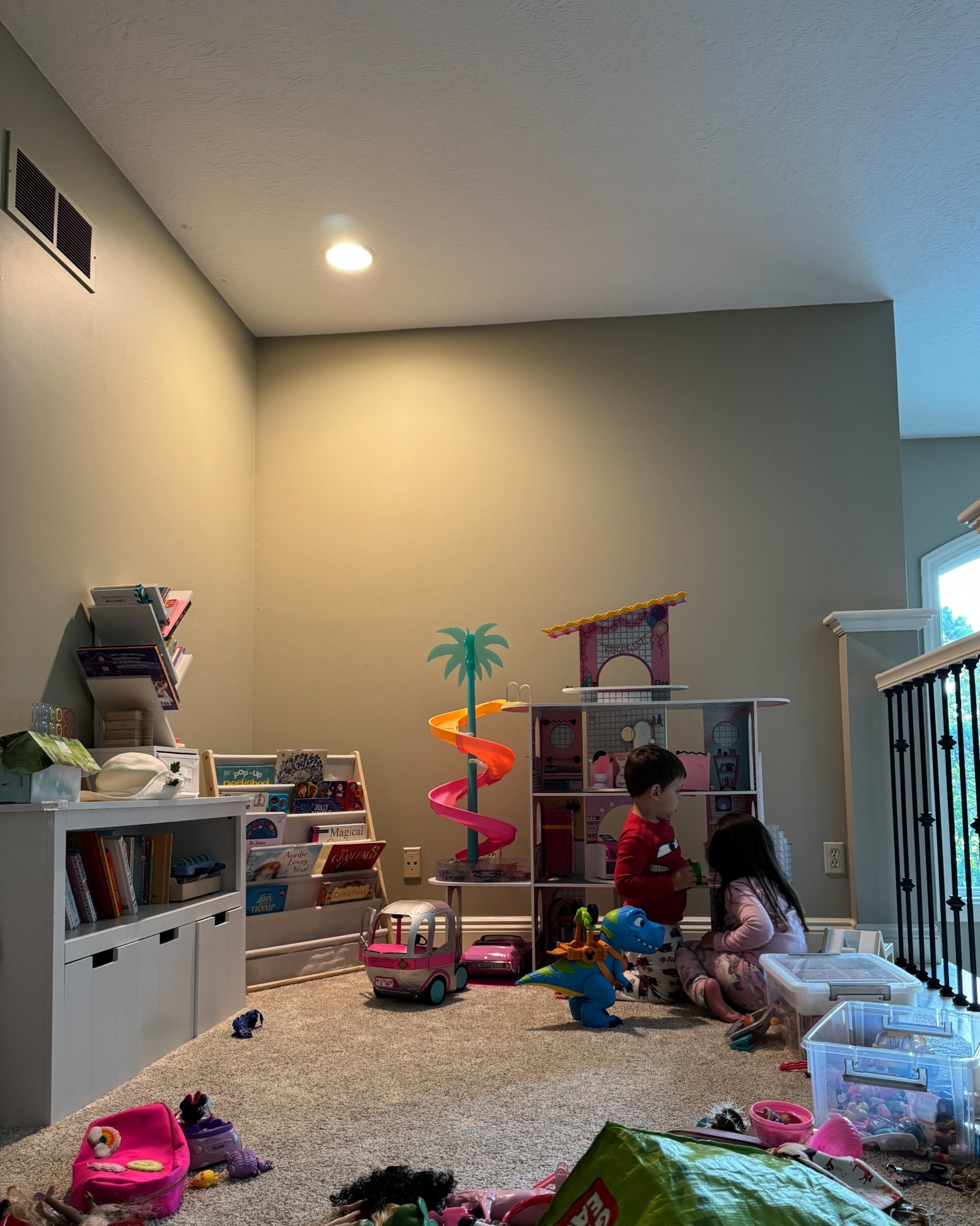 Quiet corner that is actually played in! This area in our loft has turned into a quiet wind down space for the kids. Also a great spot for us to snuggle before bedtime ❤️ 

Bookcase. Quiet corner. Quiet room. Toddler room. Playroom. Play corner ideas. Library. LOL surprise house. Real play room. Real motherhood moments. 

#playroom #ltkfamily #ltkkids #playtime 