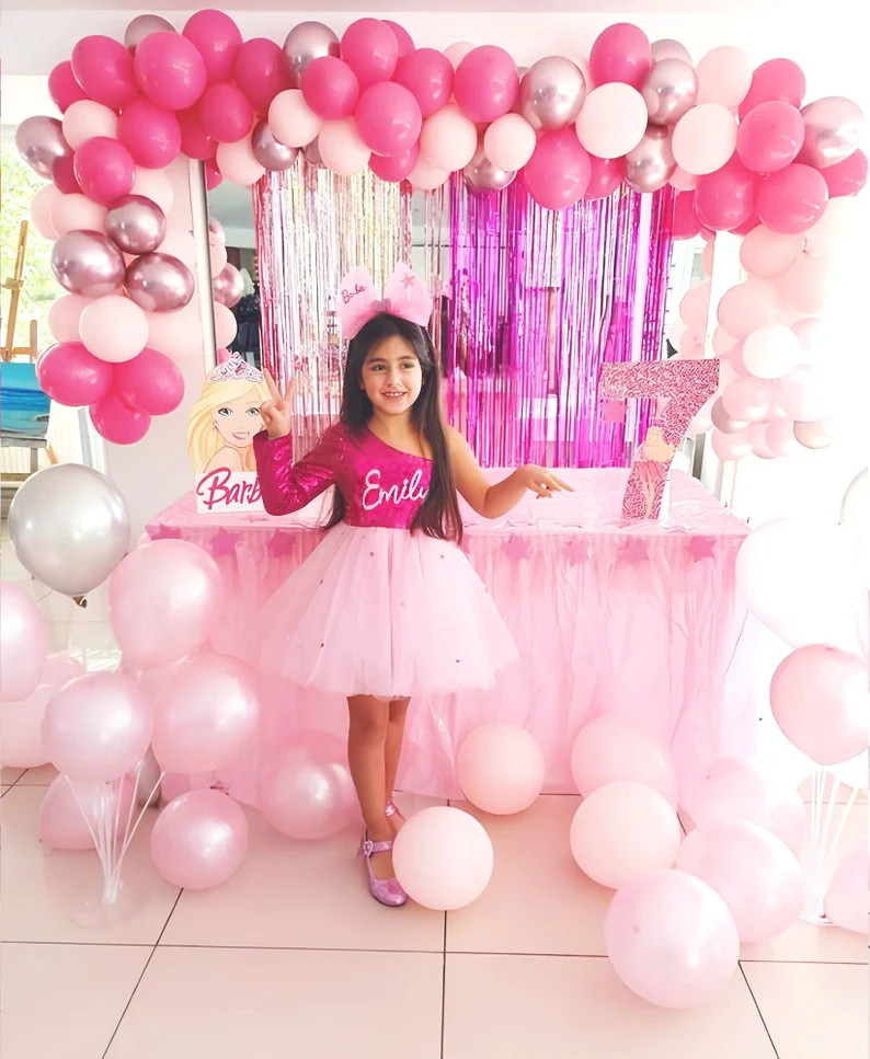 Personalized Pink Birthday Sequin Mini Dress With Crystal - Etsy | Etsy (US)