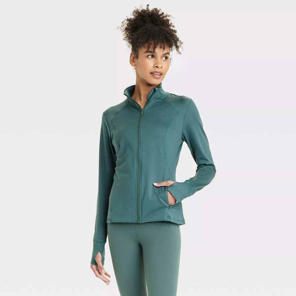 Women's Full Zip Jacket - All In Motion™ Green L | Target
