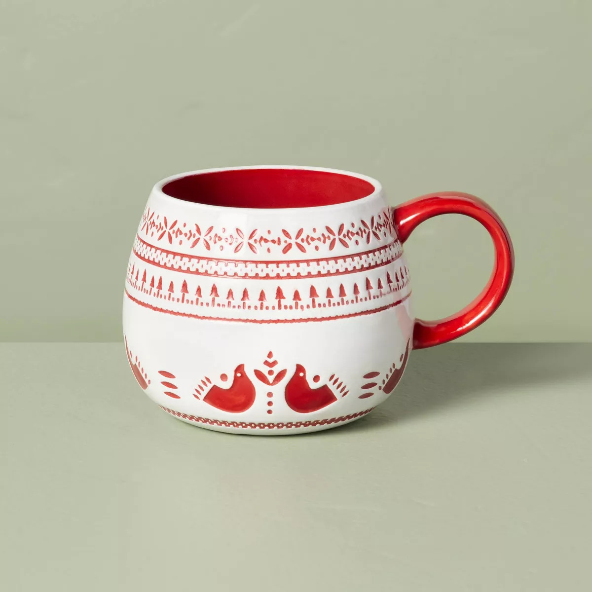 14oz Nordic Christmas Fair Isle Stoneware Mugs - Hearth & Hand™ with Magnolia | Target