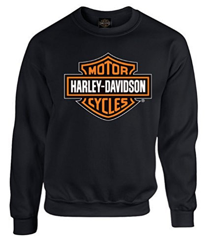 Harley-Davidson Mens Bar & Shield Long Sleeve Crew Neck Fleece Sweatshirt, Black | Amazon (US)