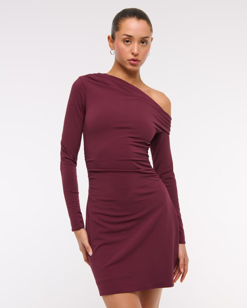 One-Shoulder Knit Mini Dress | Abercrombie & Fitch (US)