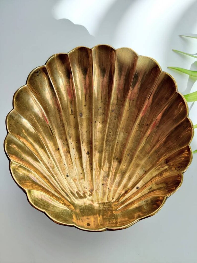 Vintage Solid Brass Shell Footed Candy or Trinket Dish Made | Etsy | Etsy (US)