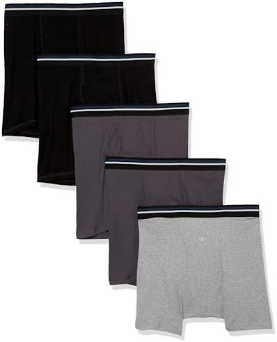 Amazon Essentials Men's Breathable Cotton Underwear Boxer Briefs, Tag-Free, Pack of 5 | Amazon (US)