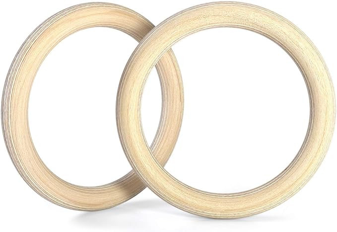 Double Circle Wood Gymnastic Rings (Rings Only) and Exercise Videos Guide for Gym, Compatible with C | Amazon (US)