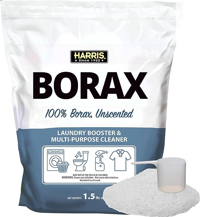 Harris Borax Powder Hard Water Laundry Booster and Powerful Multi-Purpose Cleaner, 1.5lb (Unscent... | Amazon (US)