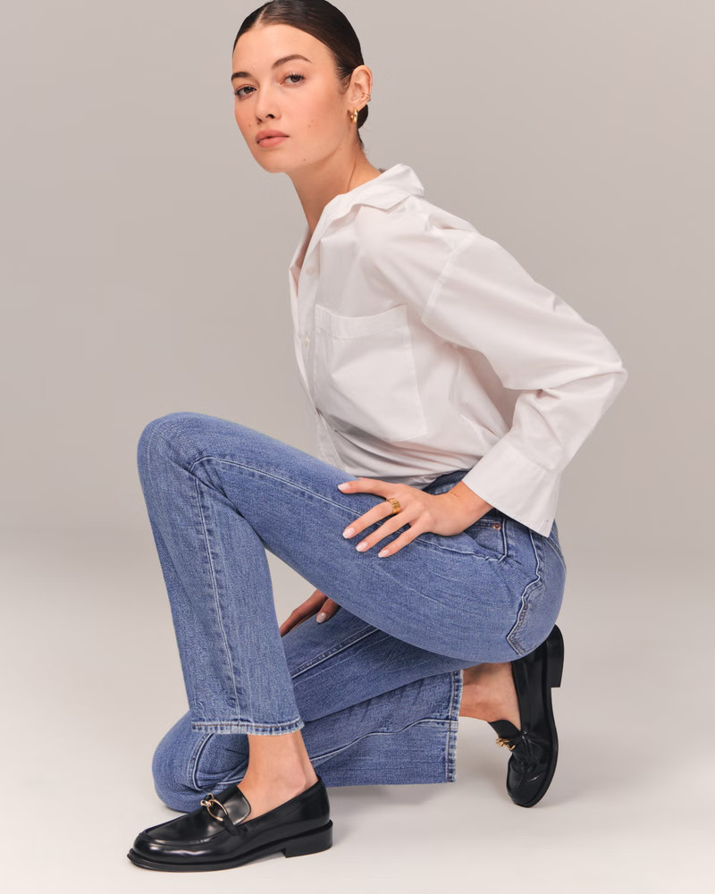 Ultra High Rise Ankle Straight Jean | Abercrombie & Fitch (US)