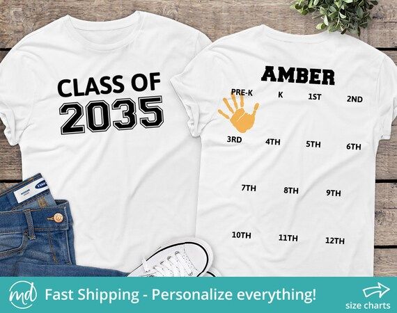 Class of 2035 Shirt Handprint Class of 2035 Handprint Shirt | Etsy | Etsy (US)