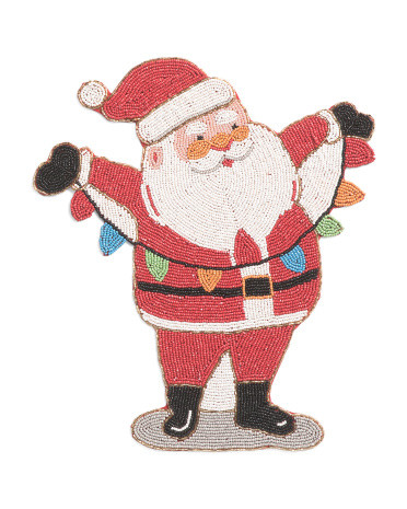 Figural Santa With Lights Beaded Placemat | TJ Maxx