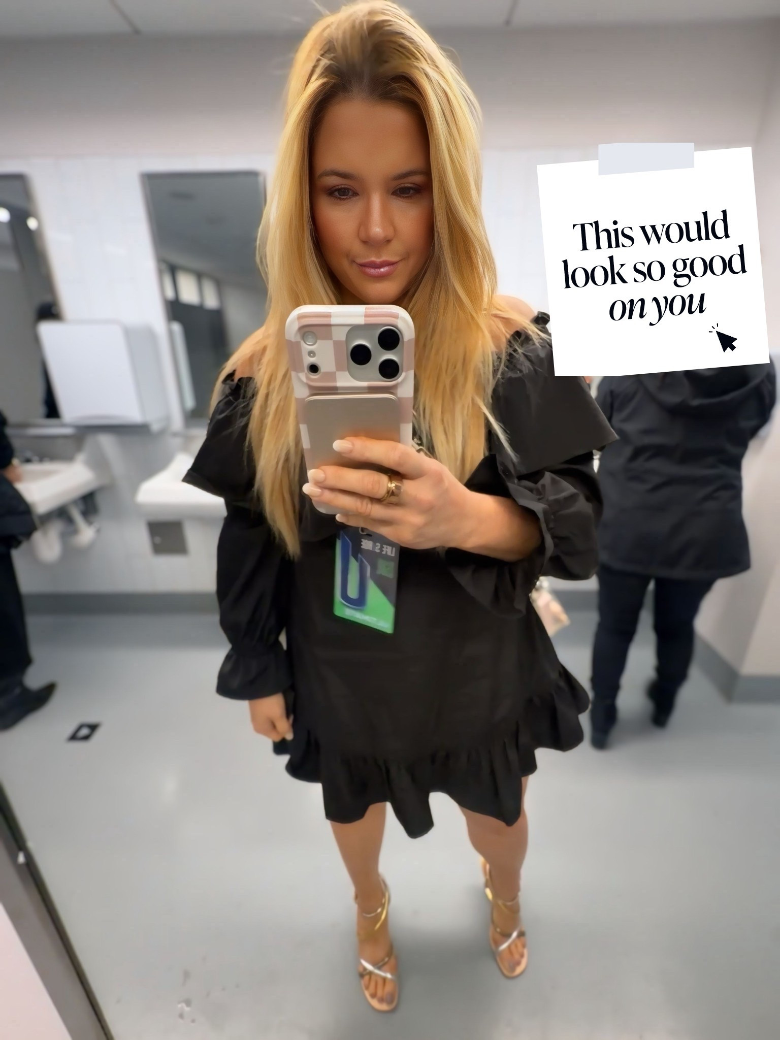 Black ruffle mini dress + gold heels for an elevated night look ✨

This little black dress is one of those effortless pieces that always works — feminine, flattering, and easy to dress up. Linked on my LTK 🤍

Why I love it:
• Soft ruffle details that add movement
• Flowy silhouette that feels comfortable but still polished
• The perfect mini length for heels or sandals

Styled with:
• Gold strappy heels for a glam touch
• Minimal jewelry to keep the look clean and elegant

Perfect for date night, events, girls’ night, or a dressed‑up dinner look.

Everything is linked in my LTK under “Little Black Dress.” ✨

#LTKOver40 #LTKdayinmylife #LTKootd