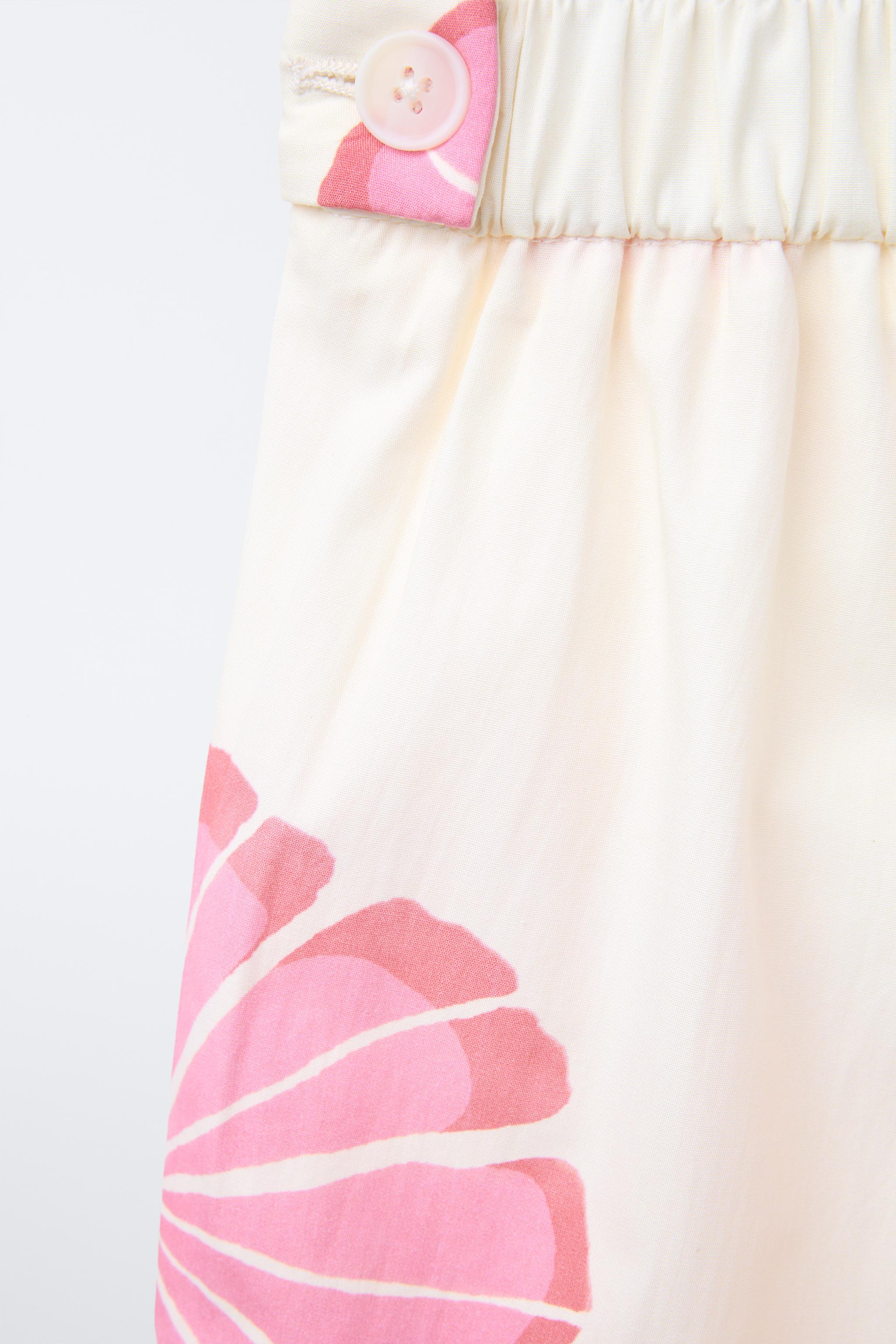 STRAIGHT LEG FLORAL PANTS | Zara US