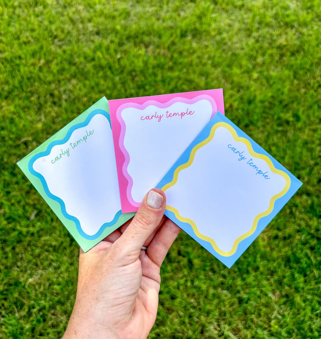 Personalized Notepad Groovy Waves Teacher Gift Party Favor Personalized Gift Personalized Station... | Etsy (US)