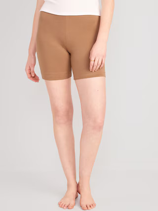 High Waisted Jersey Biker Shorts For Women -- 6-Inch Inseam | Old Navy (US)