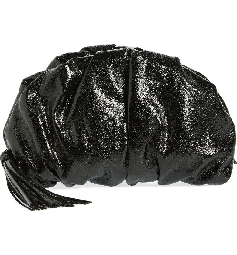 Ruched Faux Leather Clutch | Nordstrom