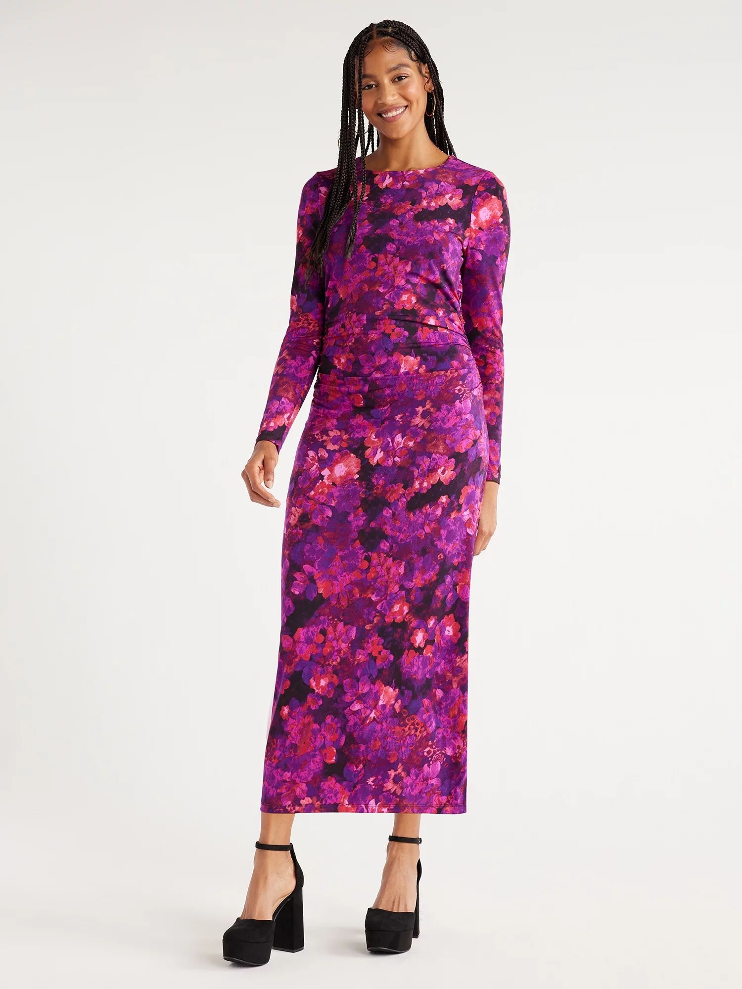 Scoop Women’s Gathered Waist Maxi Dress, Sizes XS-XXL | Walmart (US)