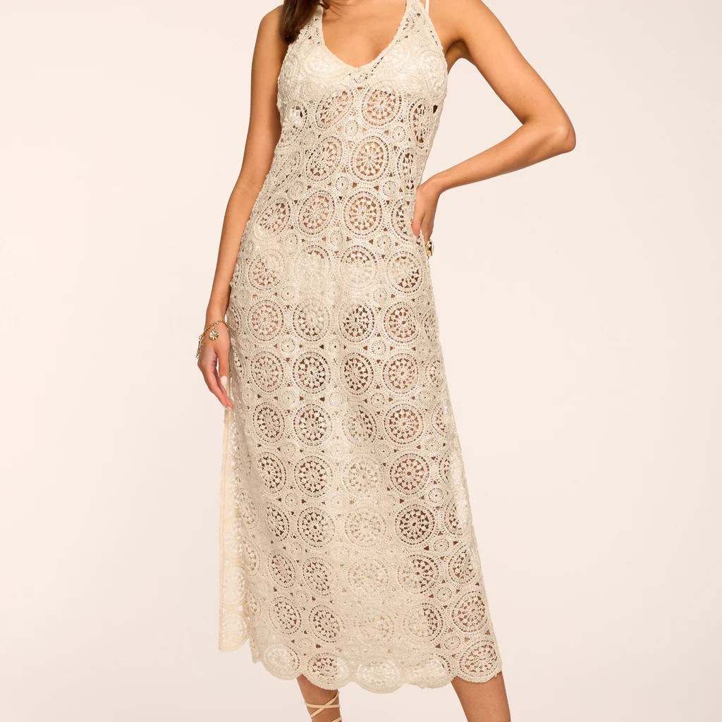 Eve Foil Crochet Midi Coverup Dress | Ramy Brook