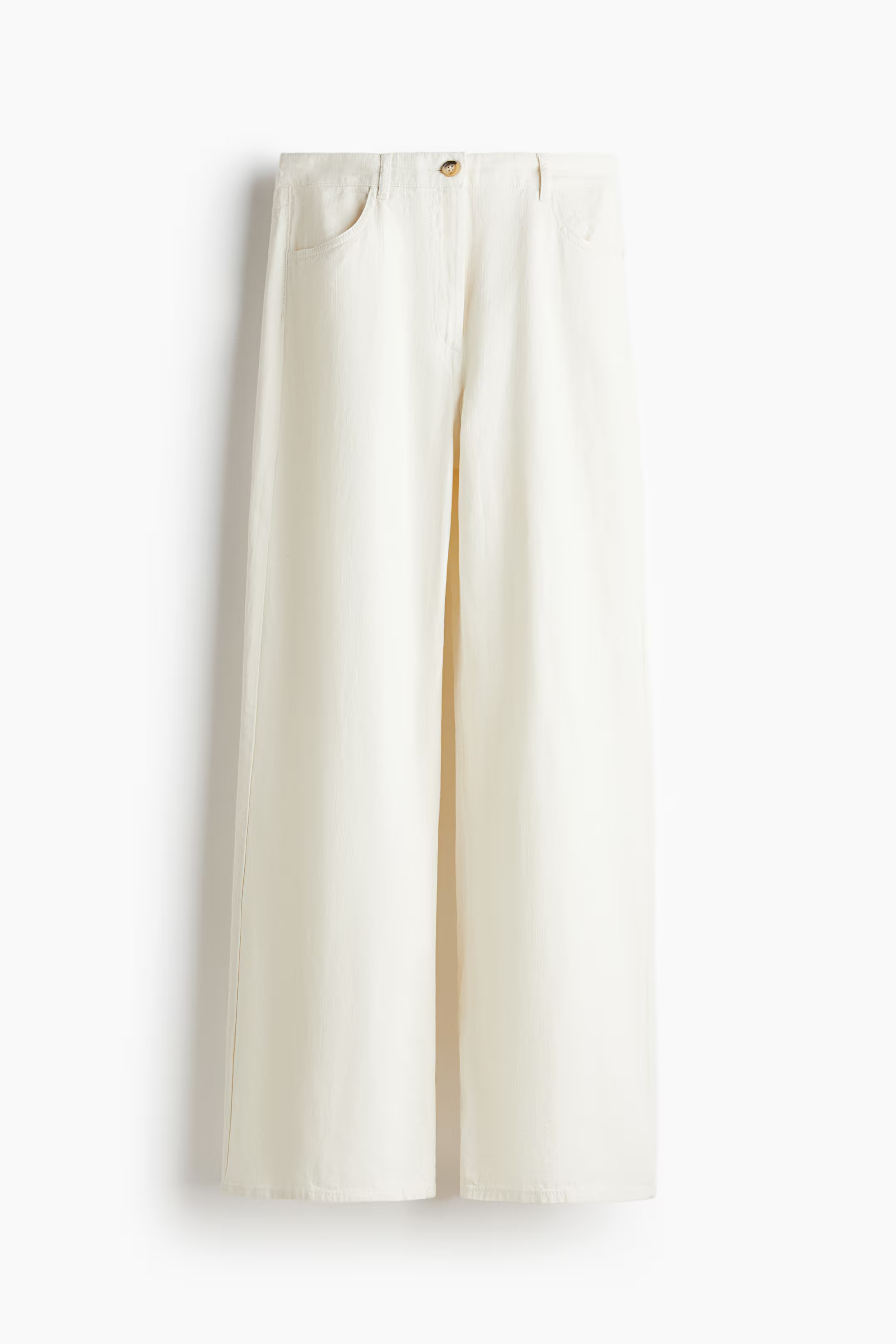 Wide cotton trousers - White - Ladies | H&M GB | H&M (UK, MY, IN, SG, PH, TW, HK)