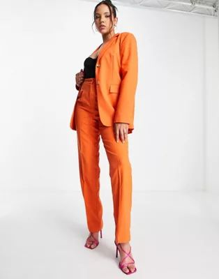 ASOS DESIGN Tall masculine suit blazer in orange | ASOS (Global)