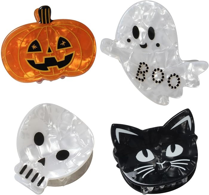 Halloween Claw Clips for Girls Women Cute Acrylic Ghost Hair Clip | Amazon (US)