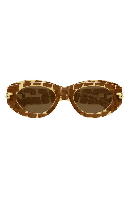 Bottega Veneta 51mm Oval Sunglasses in Brown at Nordstrom | Nordstrom