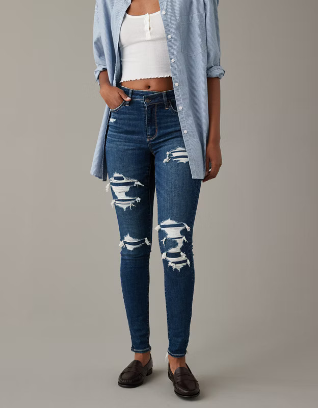 AE Next Level High-Waisted Patched Jegging | American Eagle Outfitters (US & CA)