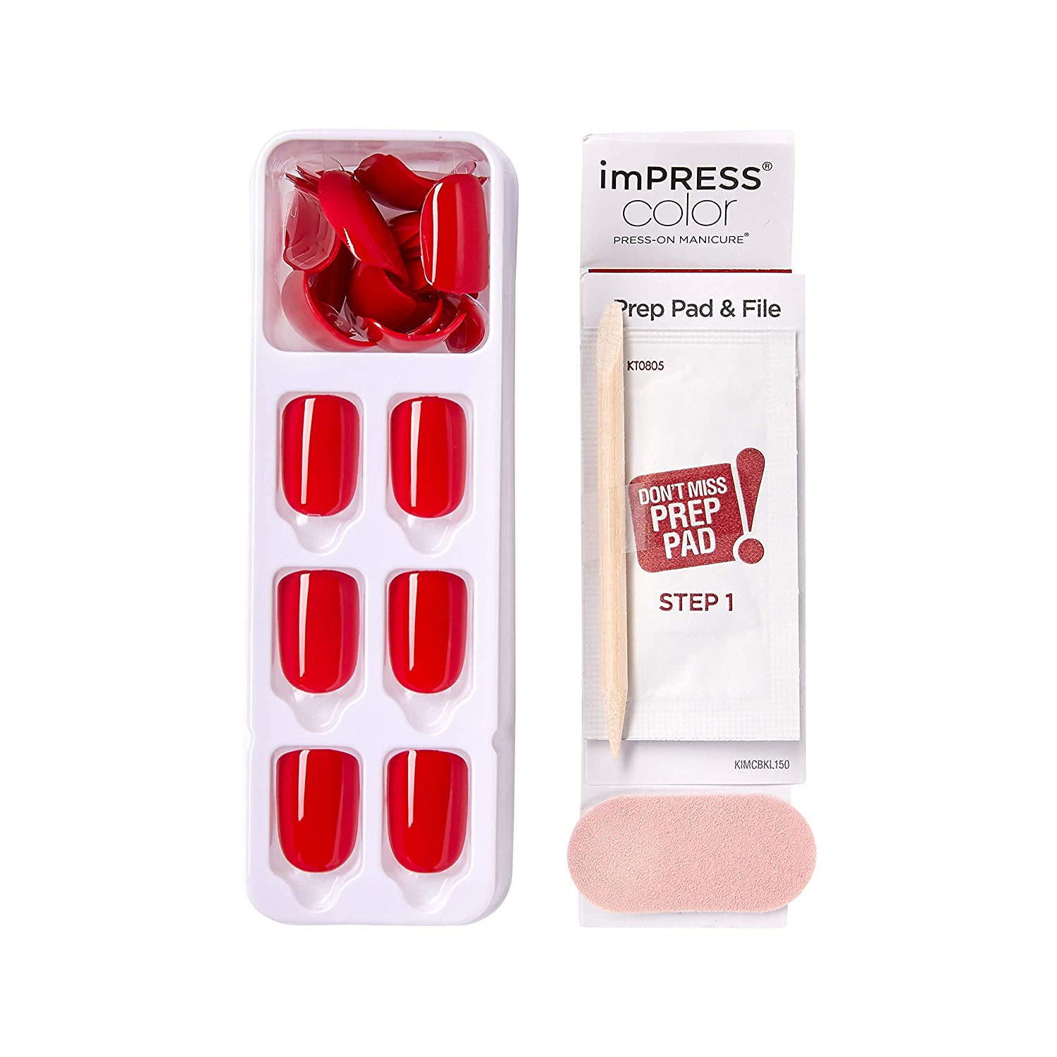 KISS imPRESS Color Press-on Manicure - Reddy or Not, Short | Walmart (US)