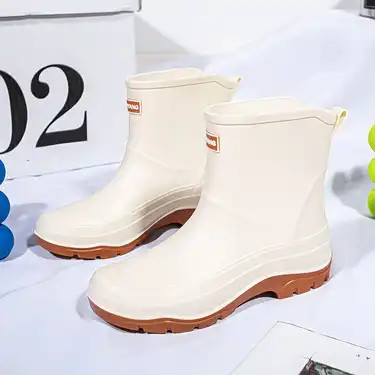 Rain Boots Women s Two Tone Fashion Waterproof Slip Short - Temu Canada | Temu Affiliate Program