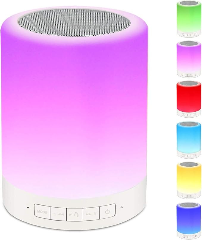 Night Light Bluetooth Speaker Wireless Portable Smart Touch Control Bedside Table Lamp with Color... | Amazon (US)