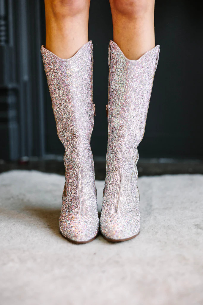 All Eyes On Me Clear Rhinestone Western Boots | The Mint Julep Boutique