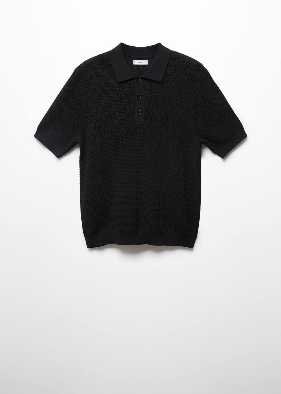 Openwork knit polo -  Men | Mango Man USA | MANGO (US)
