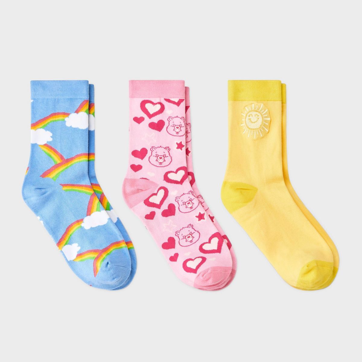 Women's Care Bears X Skinnydip Graphic Socks - 3pk | Target