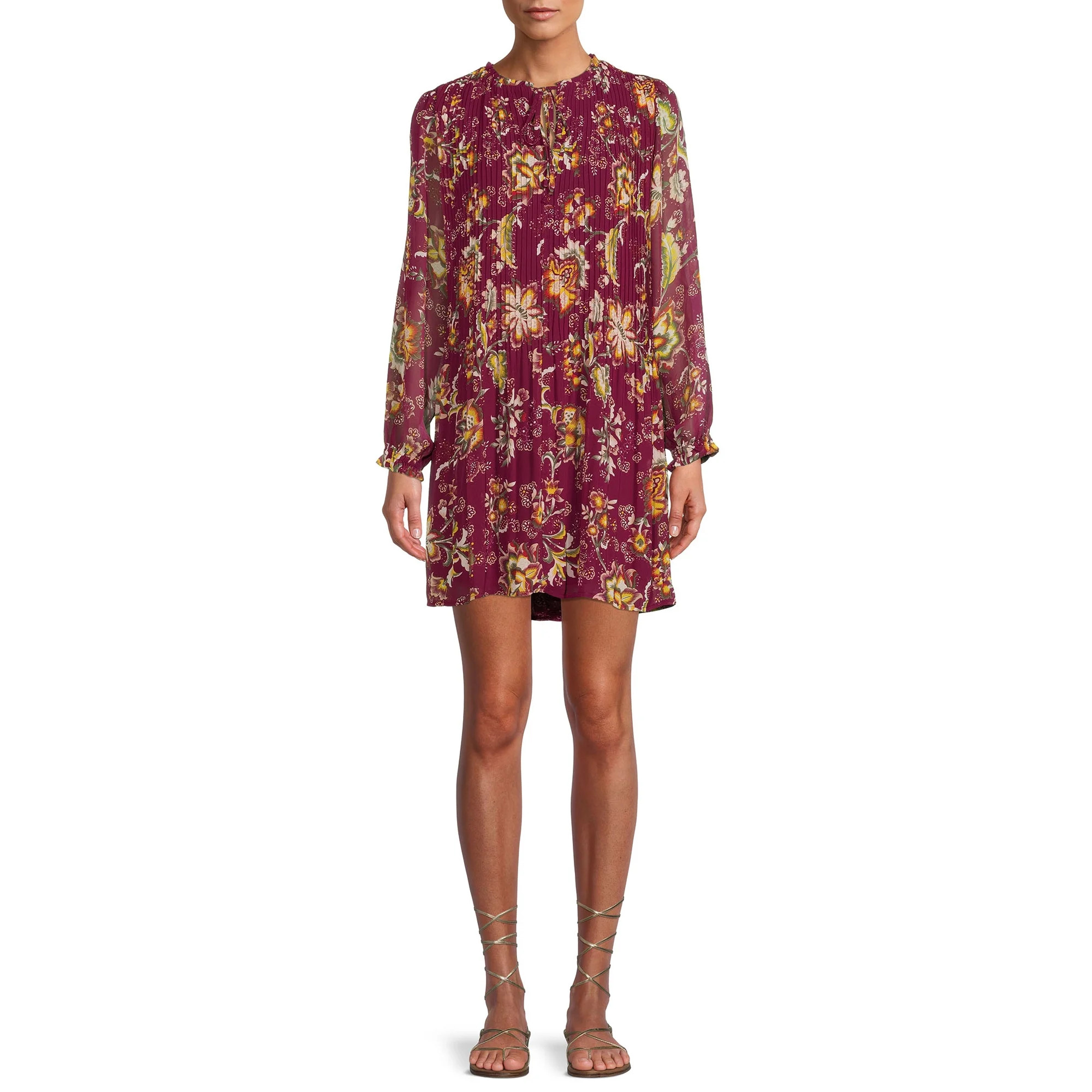 Time and Tru - Time and Tru Women’s Pleated Babydoll Dress - Walmart.com | Walmart (US)