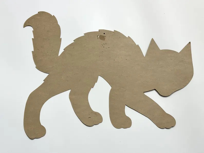 Vintage Black Cat Die Cut Vintage Halloween Paper/ Cardboard Die Cut - Etsy | Etsy (US)